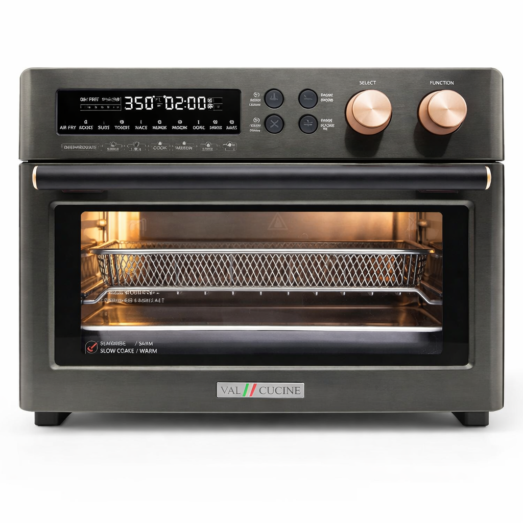 26.3 QT/25 L Extra-Large Smart Air Fryer Toaster Oven, 10-In-1 Convection Countertop Oven Combination (Black Matte Stainless Steel)