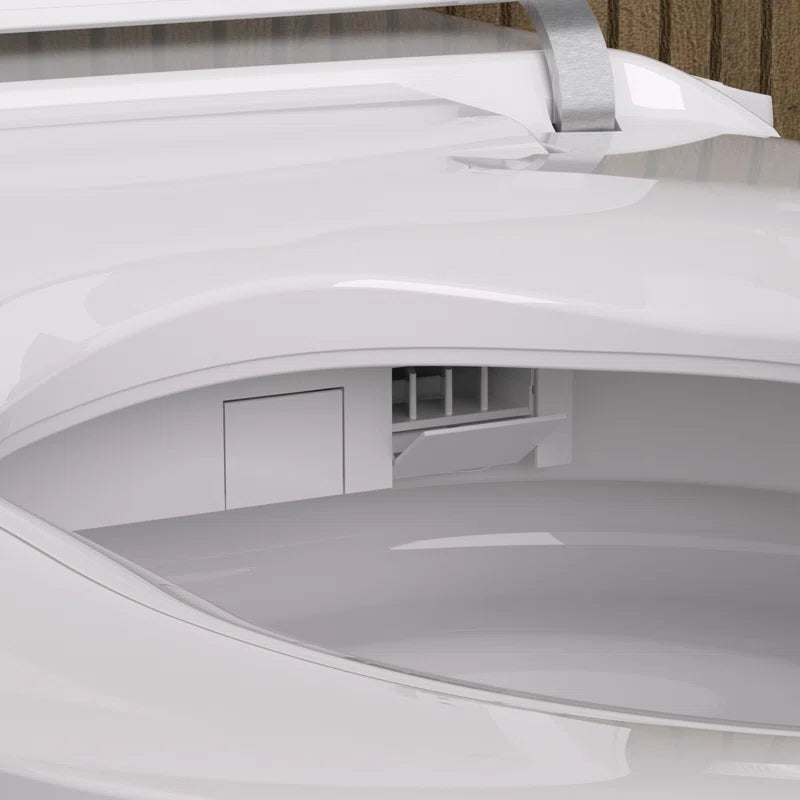 Nordic Smart Toilet with Bidet and Auto-Open Lid, Soft-Closing Heat Seat, Tankless 1.28 Gallons Auto Dual Flush, Massage Clean, Warm Wash/Dryer, Aroma Diffuser, Remote Control