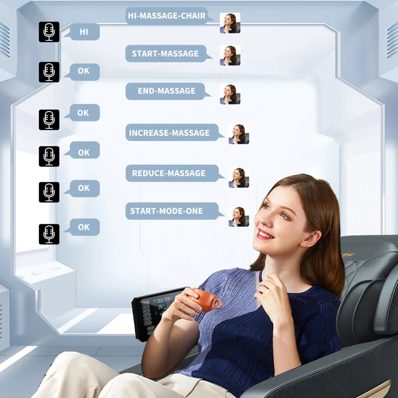 Lashayna Full Body 4D Massage Chair with Zero Gravity, AI Voice Control, Heat Therapy, 58" SL Track, 48 Airbags - King Size Design, Customizable Massage Programs, Perfect for Home Relaxation