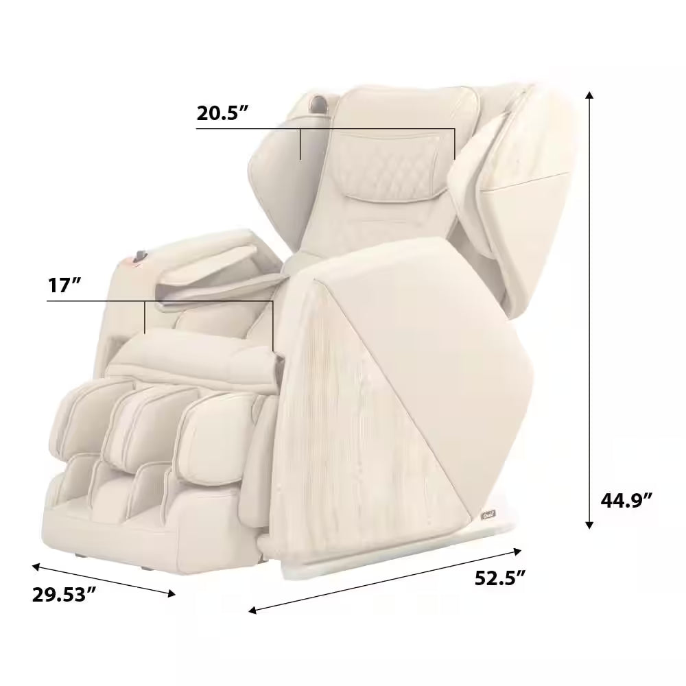 Pro Soho Series Brown Faux Leather Reclining 4D Massage Chair with Bluetooth Speakers