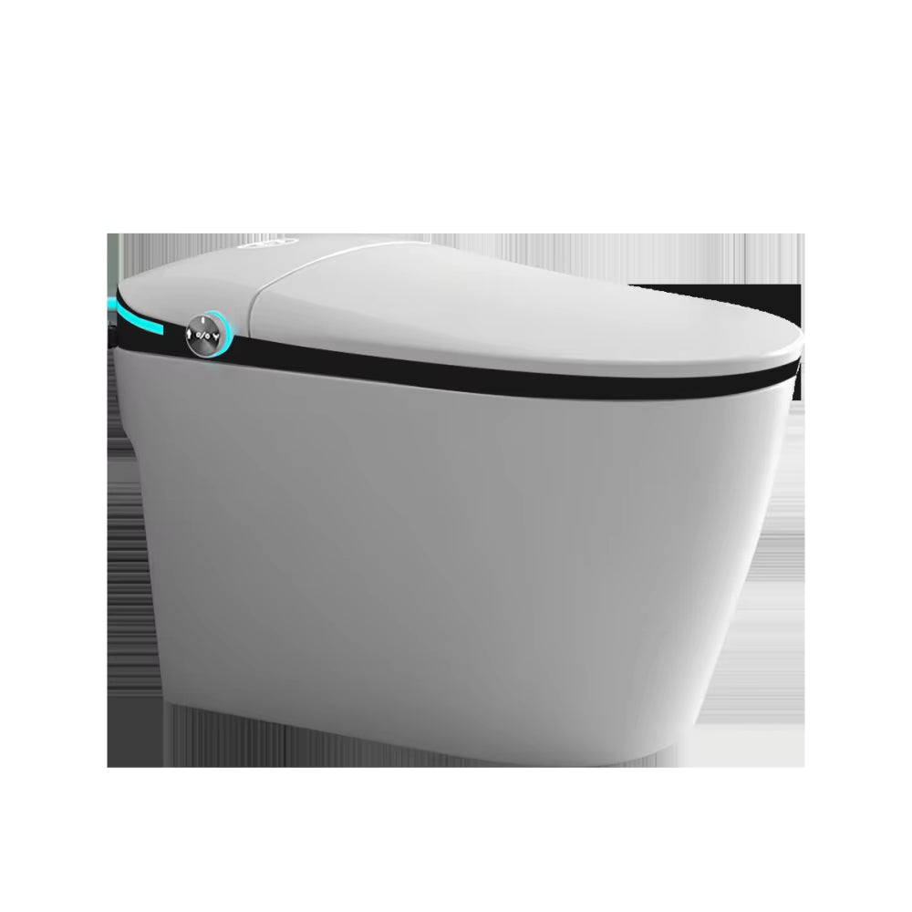 Luxury Smart Toilet with Bidet Seat Built-In, Intelligent Toilet Auto Open/Close Seat, Foot Sensor, LED Display,Night Light