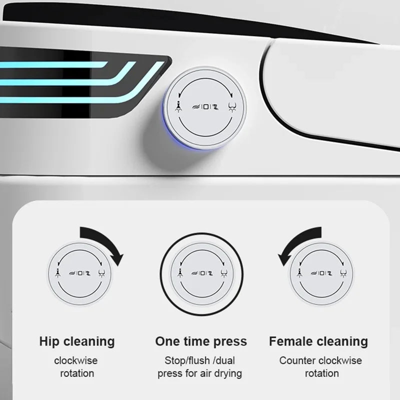 Smart Toilet with Tankless Bidet Wash, Auto Open Lid, 1.28 Gallons Auto Dual Flush, Heat Seat, Warm Wash/Dryer, Soft Closing, Remote Control