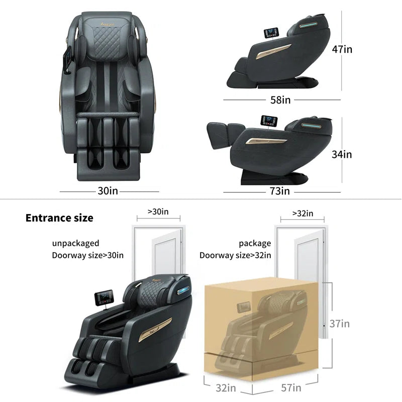 Lashayna Full Body 4D Massage Chair with Zero Gravity, AI Voice Control, Heat Therapy, 58" SL Track, 48 Airbags - King Size Design, Customizable Massage Programs, Perfect for Home Relaxation