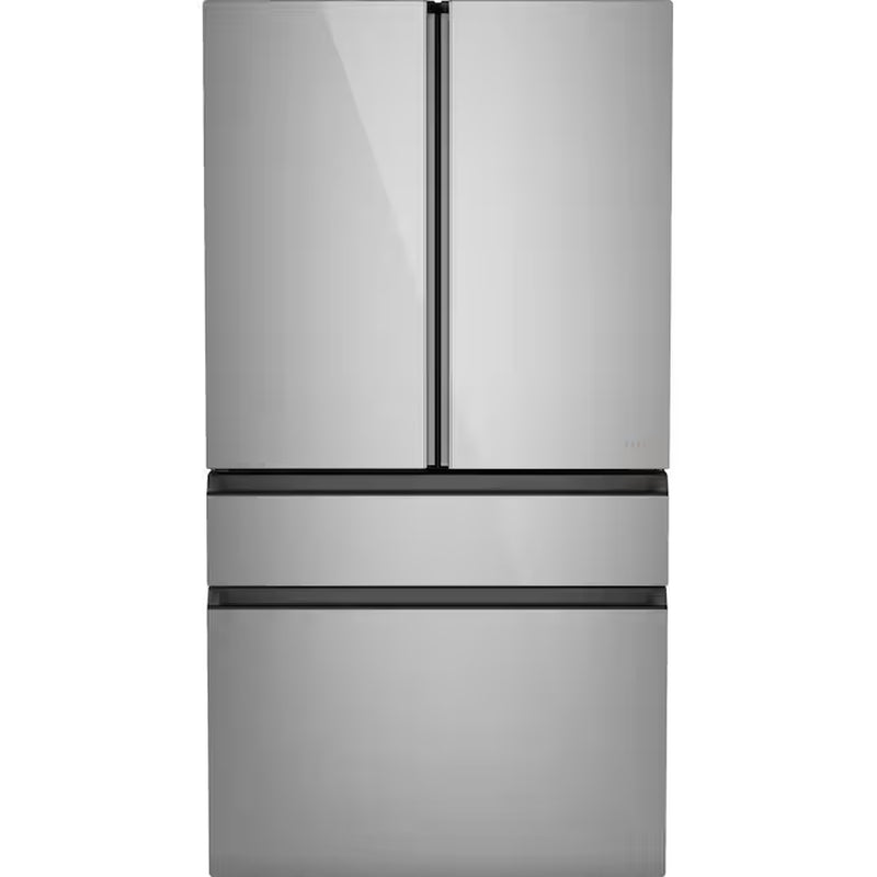Standard-Depth 27.8-Cu Ft 4 -Door 36-In Wide Smart Compatible French Door Refrigerator with Ice Maker with Water and Ice Dispenser ( Matte White with Brushed Bronze Handles ) ENERGY STAR Certified