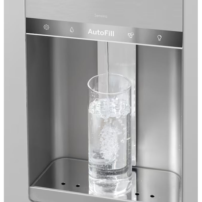 Standard-Depth 27.8-Cu Ft 4 -Door 36-In Wide Smart Compatible French Door Refrigerator with Ice Maker with Water and Ice Dispenser ( Matte White with Brushed Bronze Handles ) ENERGY STAR Certified