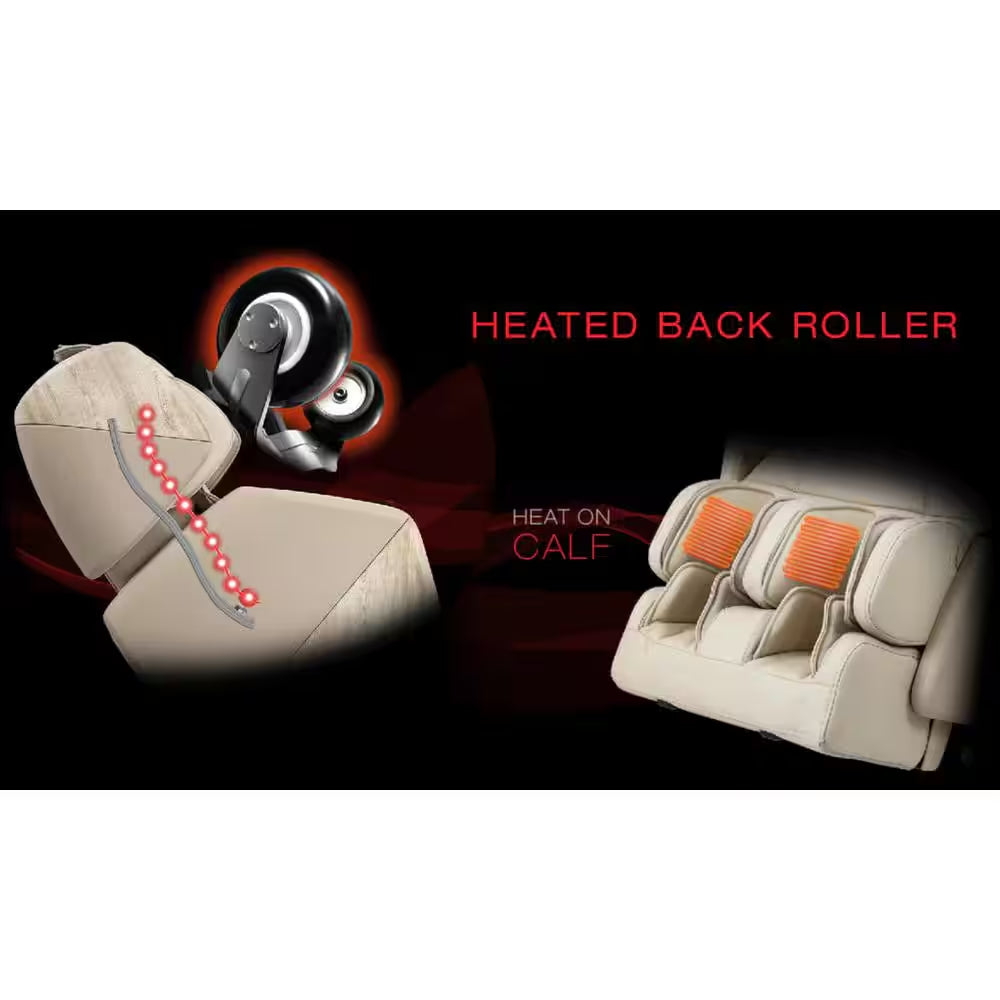 Pro Soho Series Brown Faux Leather Reclining 4D Massage Chair with Bluetooth Speakers