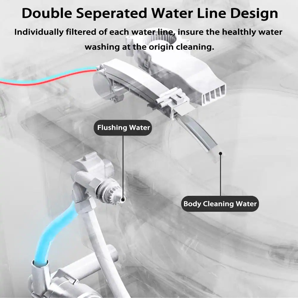 1.28GPF Auto Open Close Lid Elongated Smart Bidet Toilet in White with Heated Seat Warm Washing Air Dryer LED Display