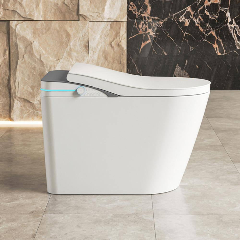1.28GPF Auto Open Close Lid Elongated Smart Bidet Toilet in White with Heated Seat Warm Washing Air Dryer LED Display