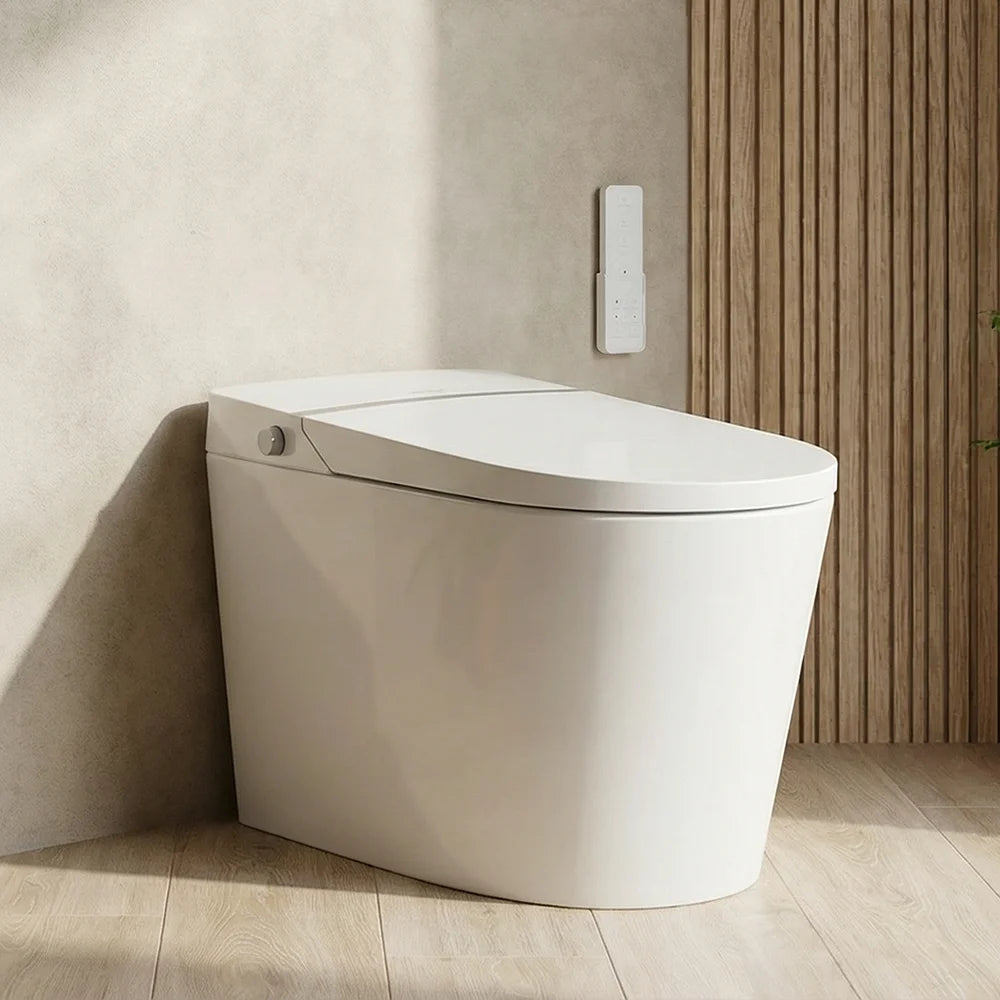Smart Toilet Bidet Built in Tank,With Low Noise Flushing System,Blackout Flush,Auto Open/Close Lid, Auto Flush/Dual Flush, Foot Sensor Operation