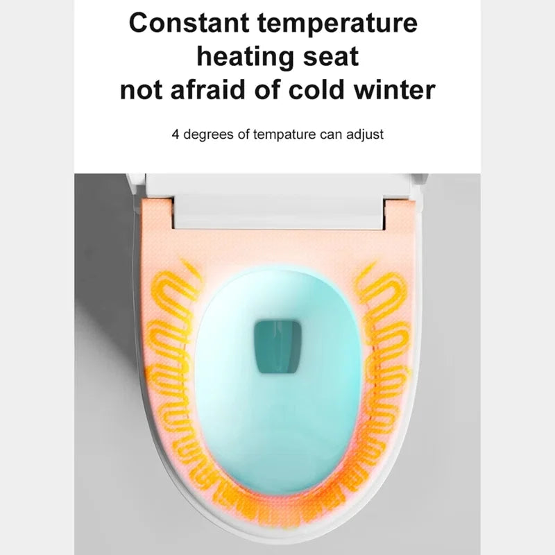 Smart Toilet with Tankless Bidet Wash, Auto Open Lid, 1.28 Gallons Auto Dual Flush, Heat Seat, Warm Wash/Dryer, Soft Closing, Remote Control