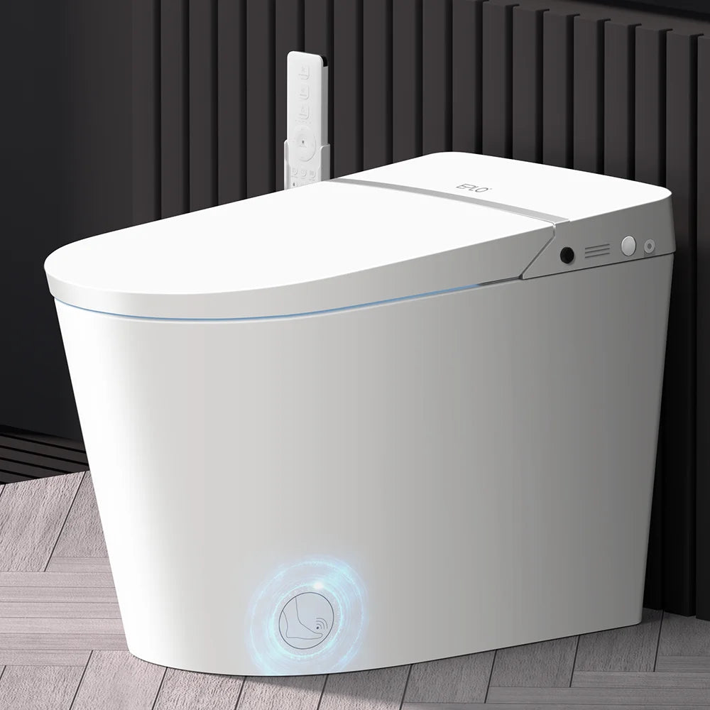 Smart Toilet Bidet Built in Tank,With Low Noise Flushing System,Blackout Flush,Auto Open/Close Lid, Auto Flush/Dual Flush, Foot Sensor Operation
