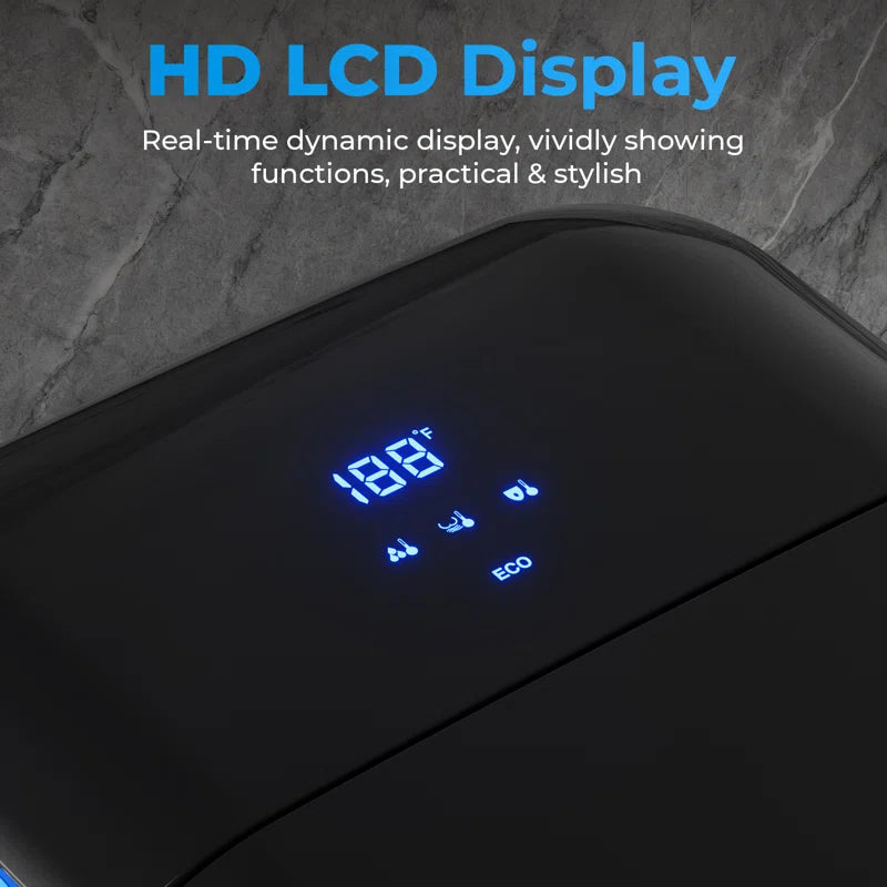 Black Smart Toilet with Advance Bidet and Auto-Open Lid, Soft-Closing Heat Seat, Tankless Auto Dual Flush, Massage Clean, Warm Wash/Dryer, Remote Control