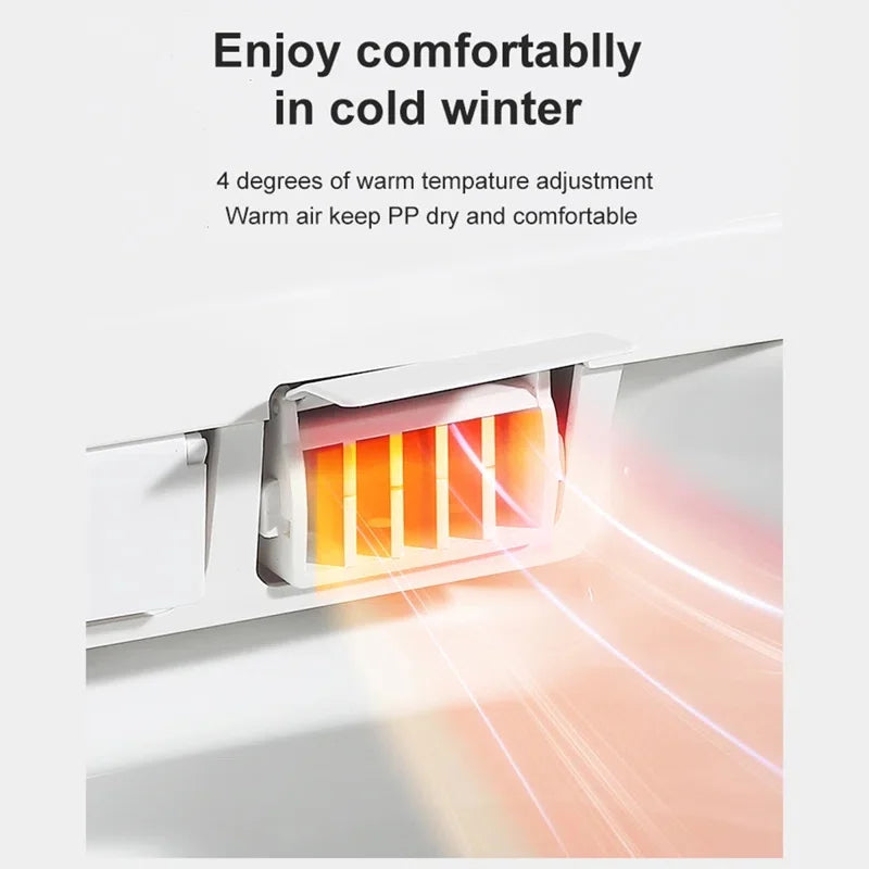 Smart Toilet with Tankless Bidet Wash, Auto Open Lid, 1.28 Gallons Auto Dual Flush, Heat Seat, Warm Wash/Dryer, Soft Closing, Remote Control